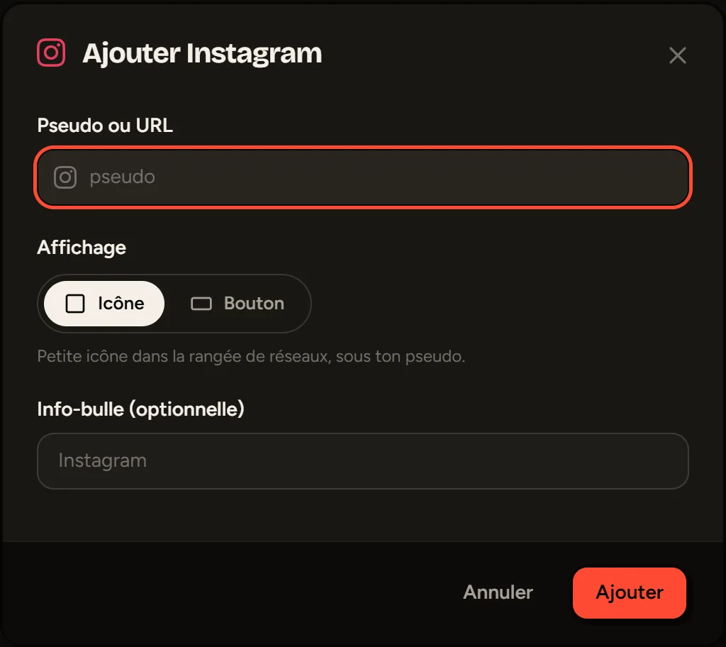 La fenêtre d’ajout d’un réseau